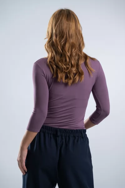 Μπλούζα Μακό Basic 3/4 Amethyst