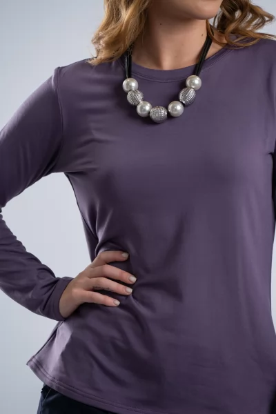 Μπλούζα Μακό Basic Amethyst