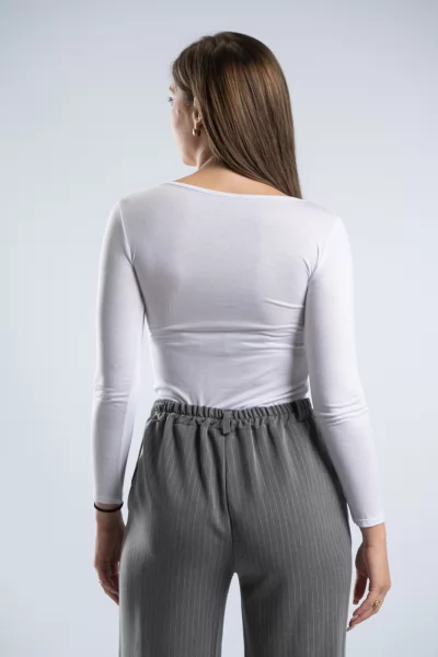 Μπλούζα Μακό Basic Λευκό