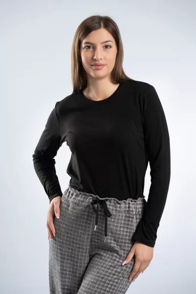 Μπλούζα Μακό Basic Μαύρη