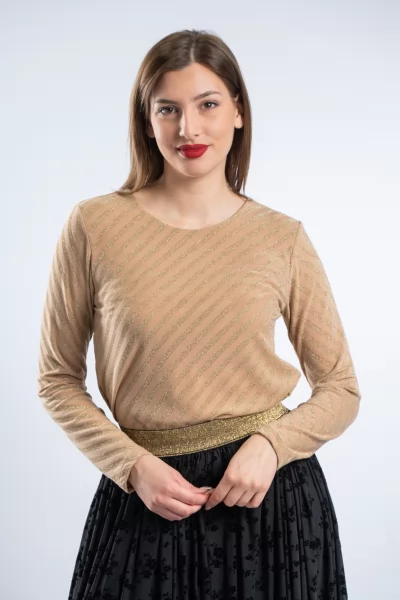 Μπλούζα Μακό Lurex Καραμέλα