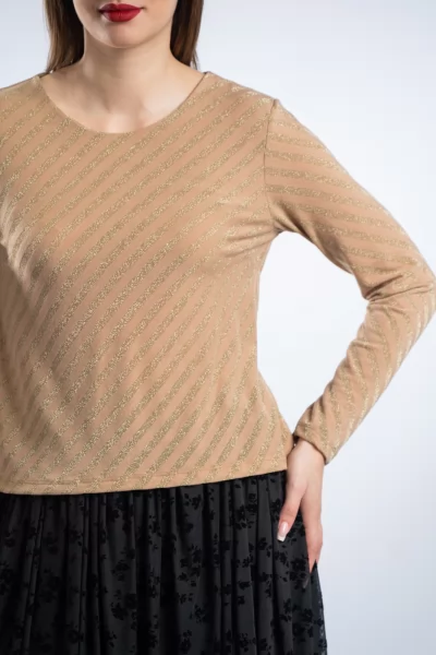Μπλούζα Μακό Lurex Καραμέλα