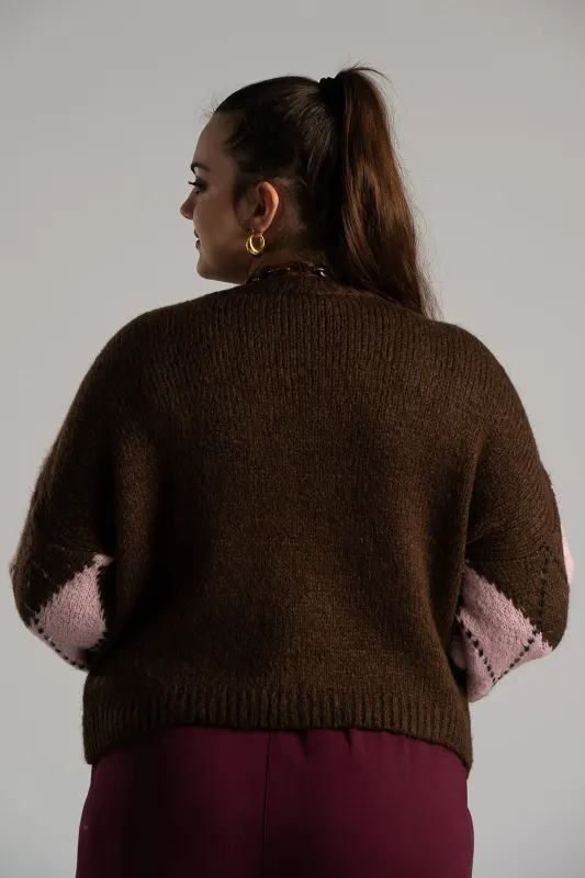 Μπλούζα Μακριά Μανίκια Balloon Καρώ