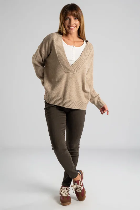 Long Sleeved Rib Blouse