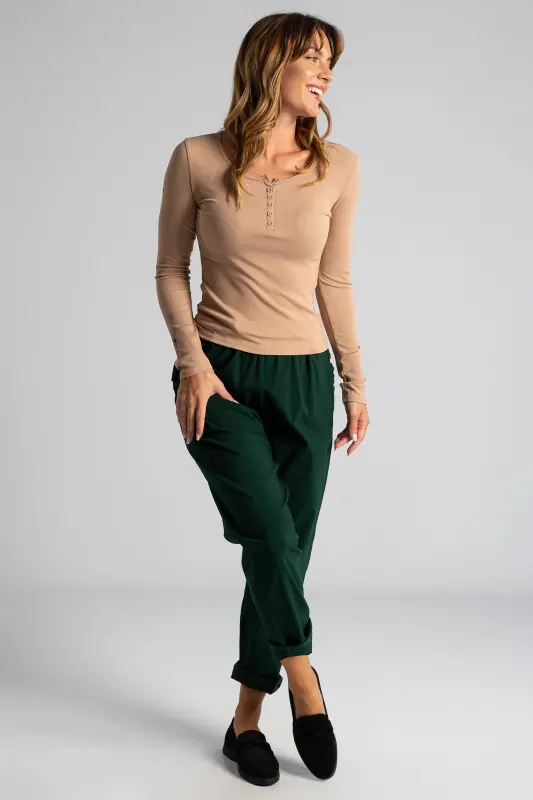 Long Sleeved Rib Blouse