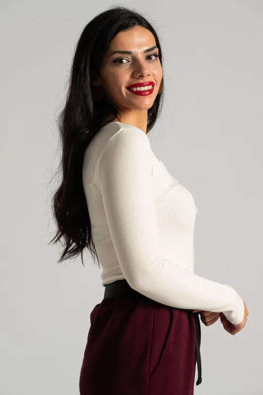 Μπλούζα Μακριά Μανίκια Rib