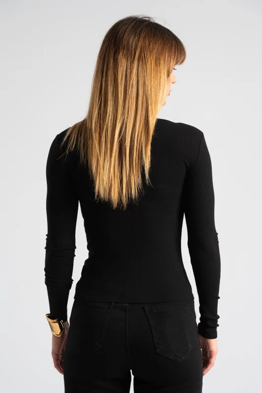 Μπλούζα Μακριά Μανίκια Rib