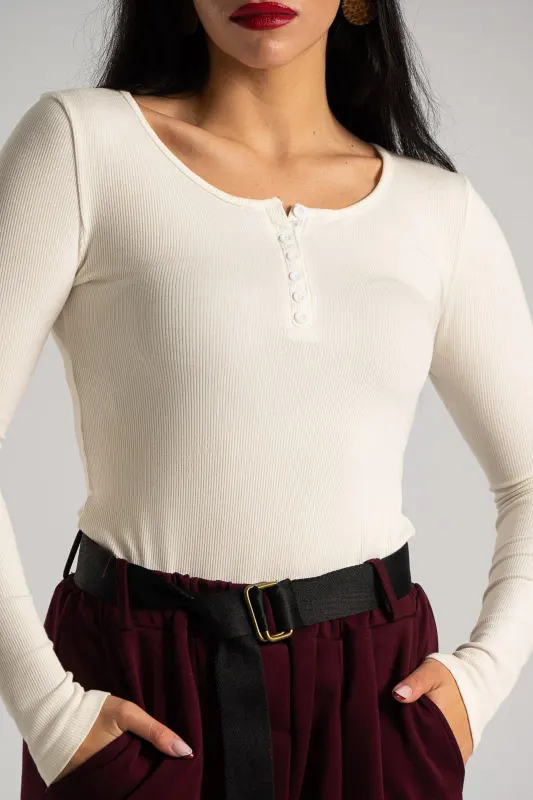 Μπλούζα Μακριά Μανίκια Rib