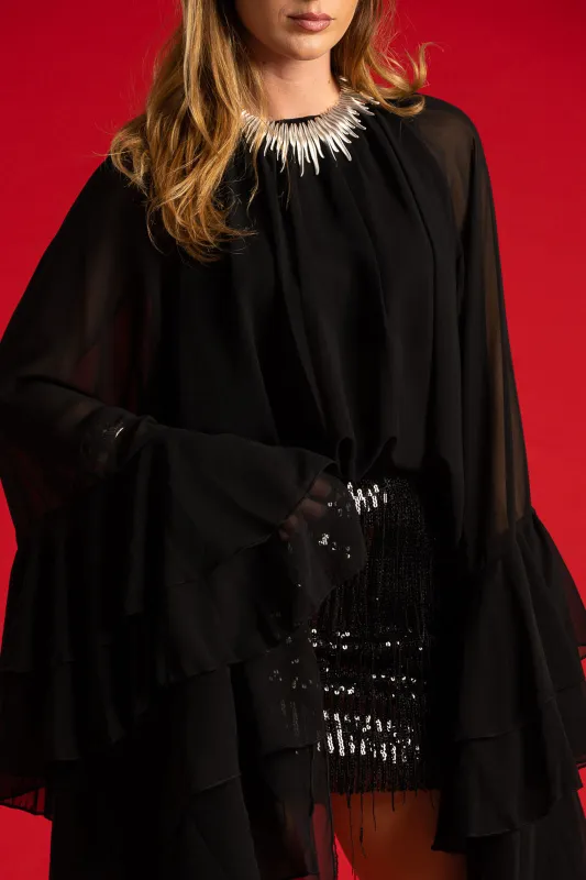 Μπλούζα Μακριά Μανίκια Βολάν