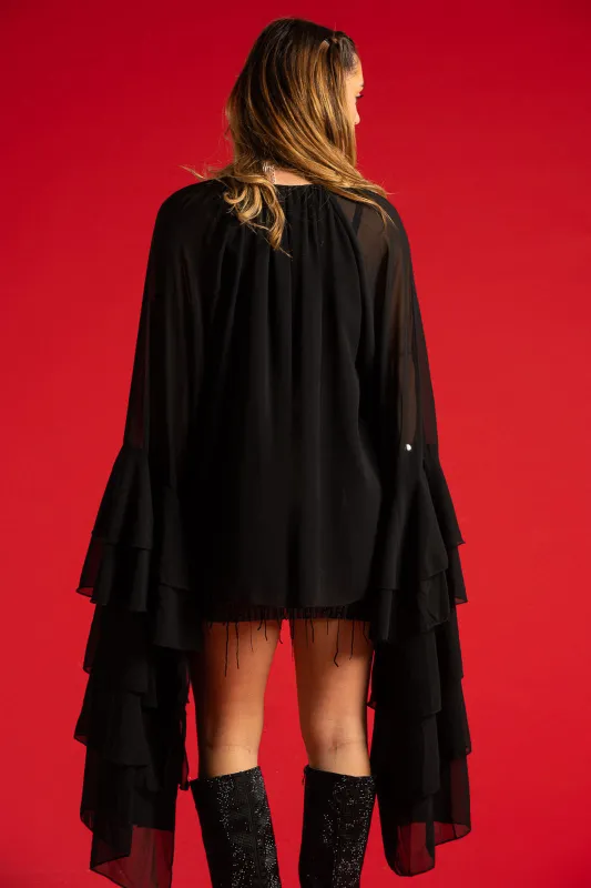 Μπλούζα Μακριά Μανίκια Βολάν