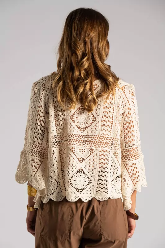 Μπλούζα Μακρύ Μανίκι Crochet