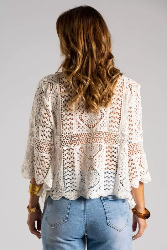 Μπλούζα Μακρύ Μανίκι Crochet
