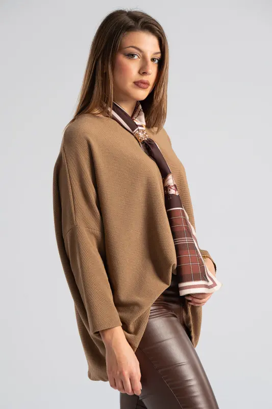 Μπλούζα Μακριά Μανίκια Φουλάρι