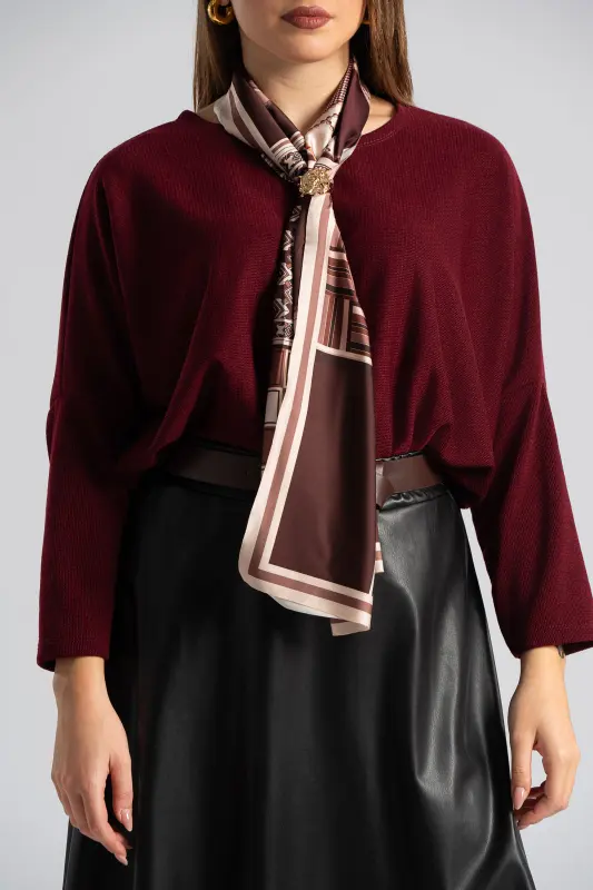 Μπλούζα Μακριά Μανίκια Φουλάρι