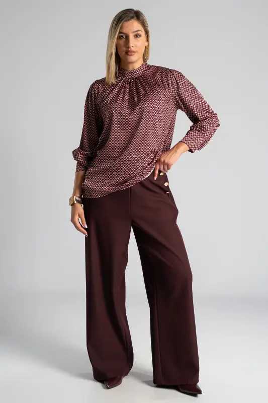 Blouse Long Sleeve Satin Chains