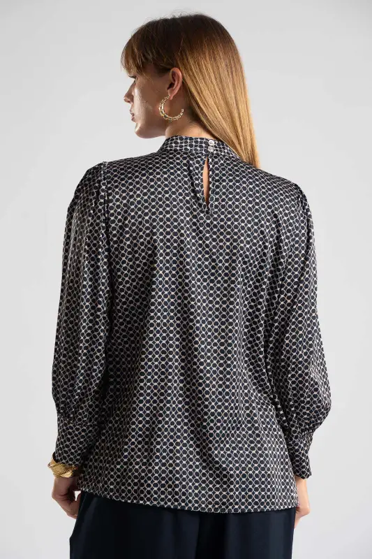 Blouse Long Sleeve Satin Chains