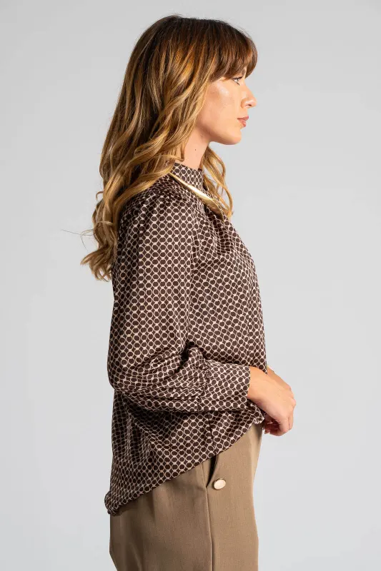Blouse Long Sleeve Satin Chains
