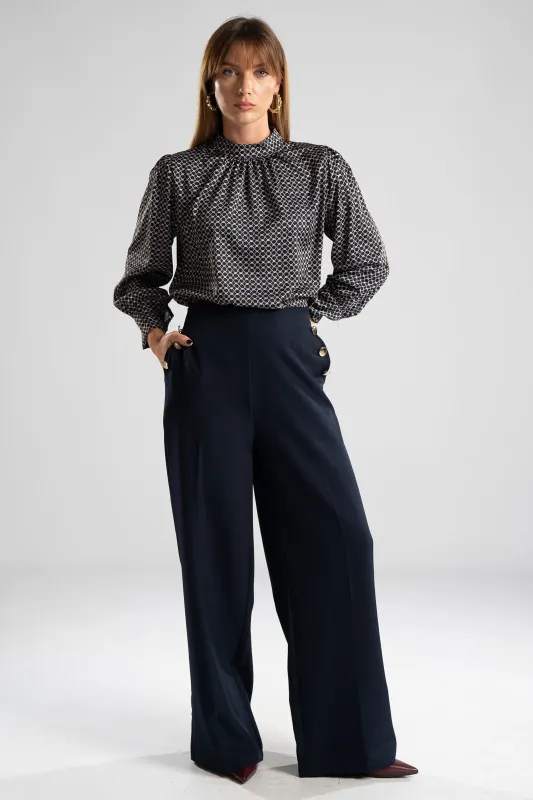 Blouse Long Sleeve Satin Chains