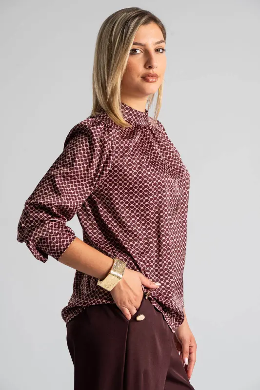 Blouse Long Sleeve Satin Chains