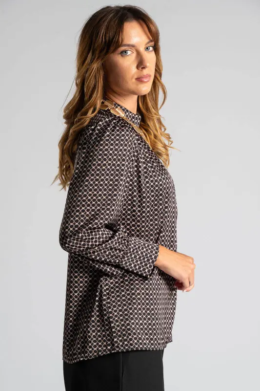 Blouse Long Sleeve Satin Chains