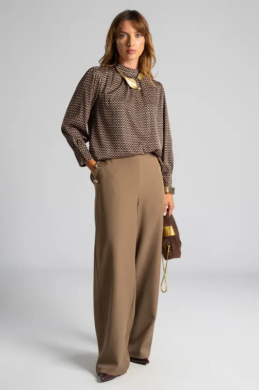 Blouse Long Sleeve Satin Chains