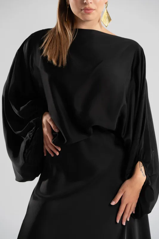 Blouse Balloon Sleeve Satin