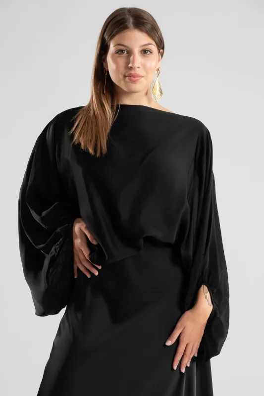 Blouse Balloon Sleeve Satin