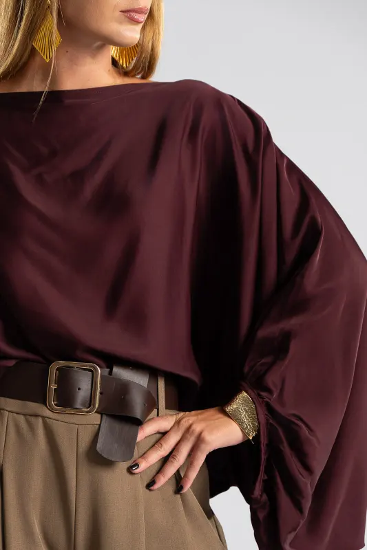 Blouse Balloon Sleeve Satin
