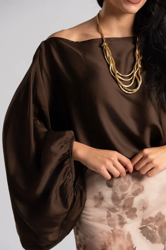 Blouse Balloon Sleeve Satin
