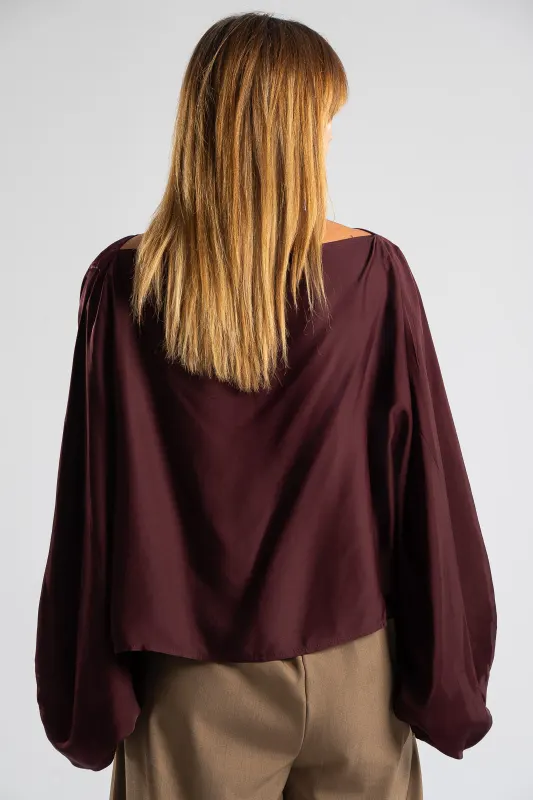 Blouse Balloon Sleeve Satin