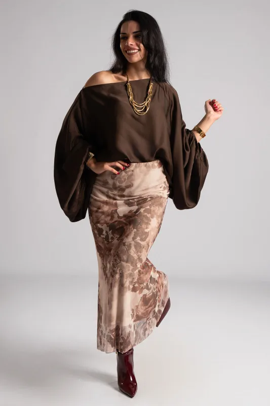 Blouse Balloon Sleeve Satin