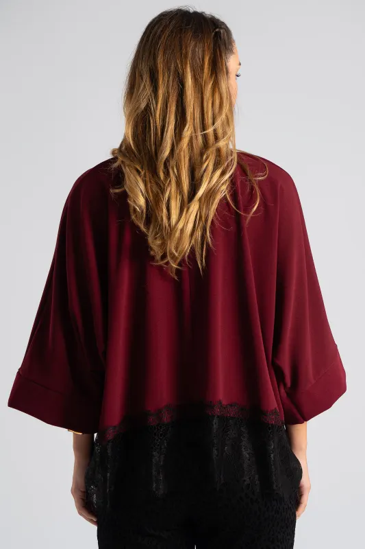 Μπλούζα Μανίκια Νυχτερίδα Δαντέλα