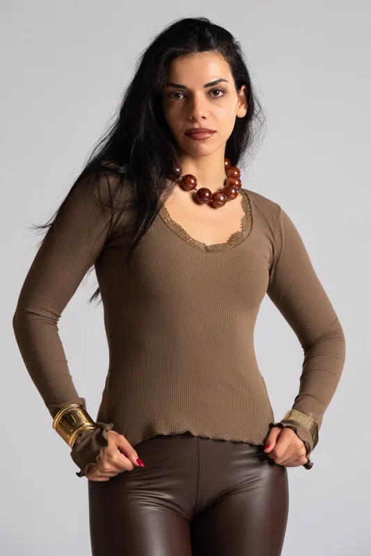 Blouse with Lace Detail