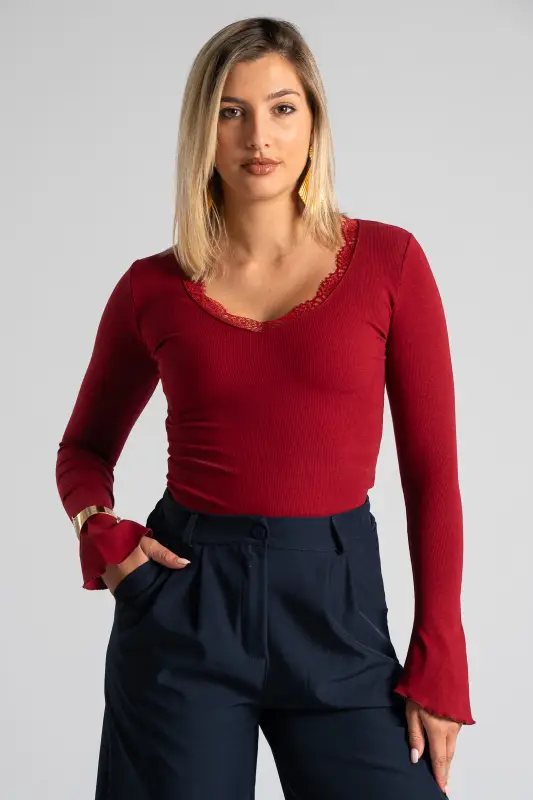 Blouse with Lace Detail