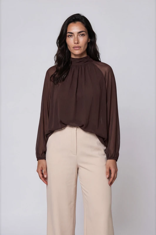 Blouse with Elastic Band at the Sleeve