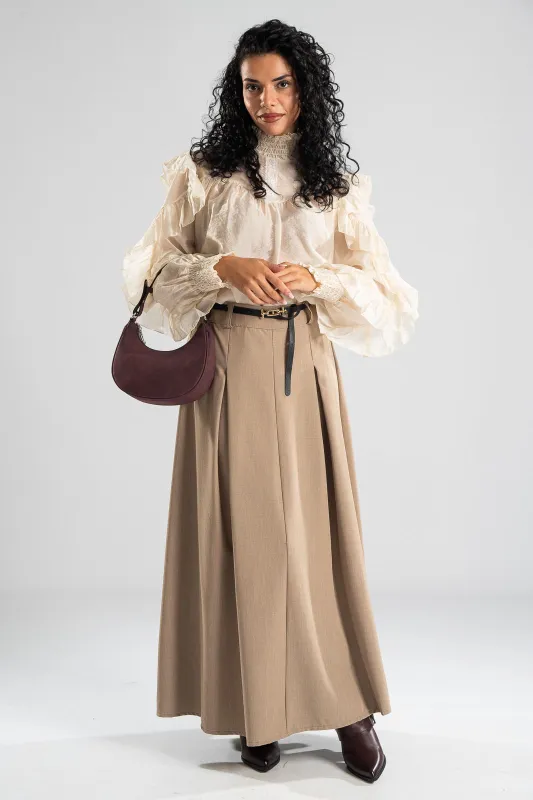 Blouse With Pleats and Ruffles