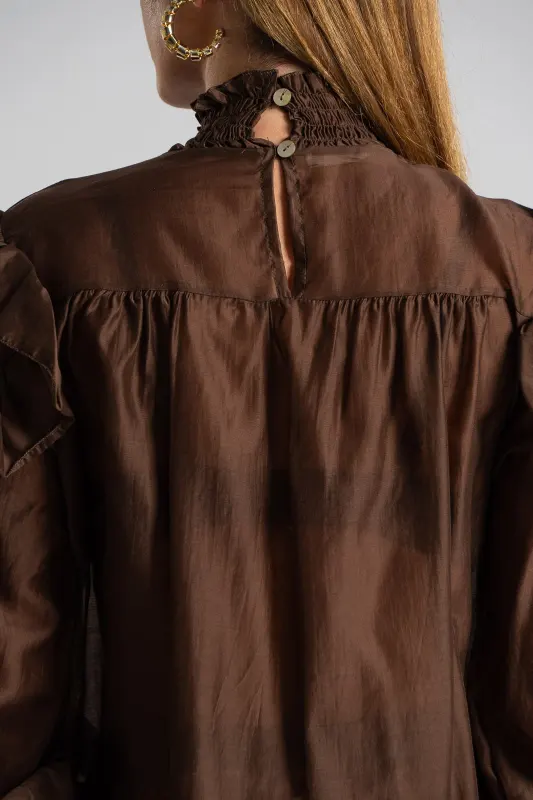 Blouse With Pleats and Ruffles