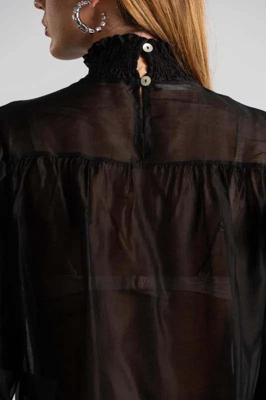Blouse With Pleats and Ruffles