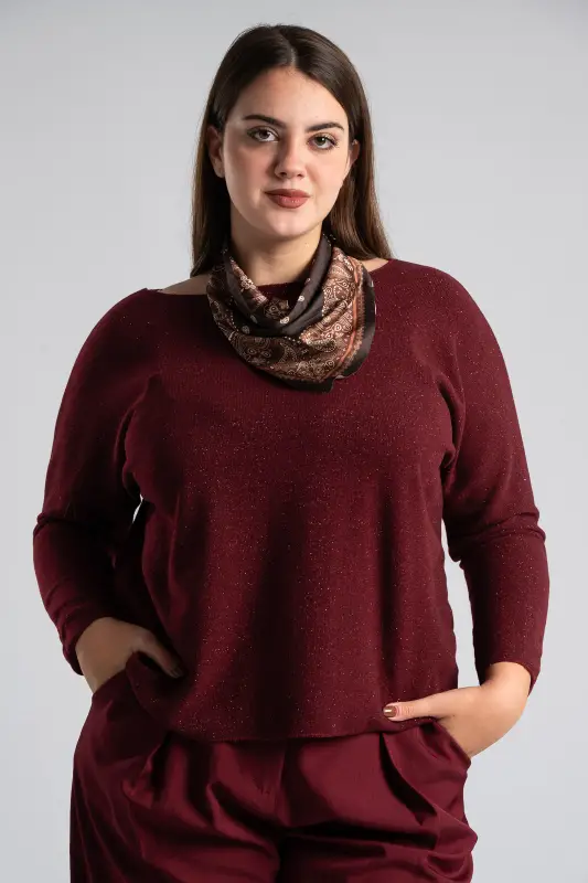 Μπλούζα Μεταλλιζέ Κλωστή Μαντήλι