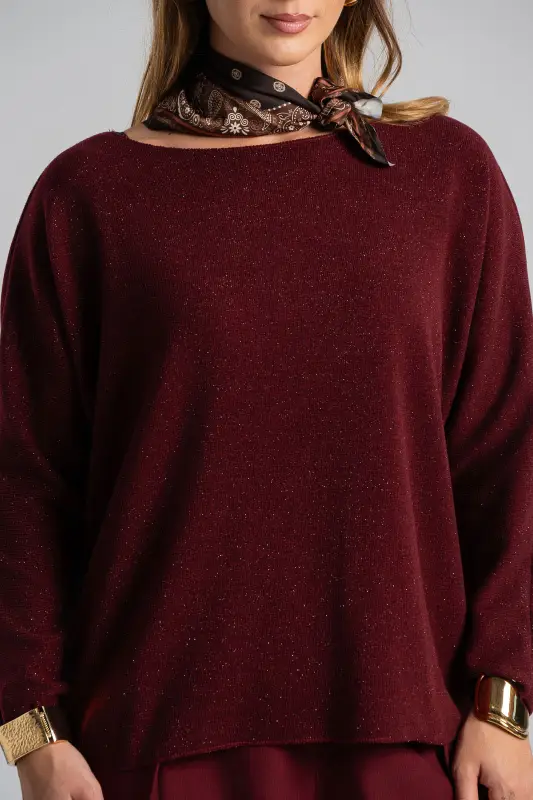 Μπλούζα Μεταλλιζέ Κλωστή Μαντήλι