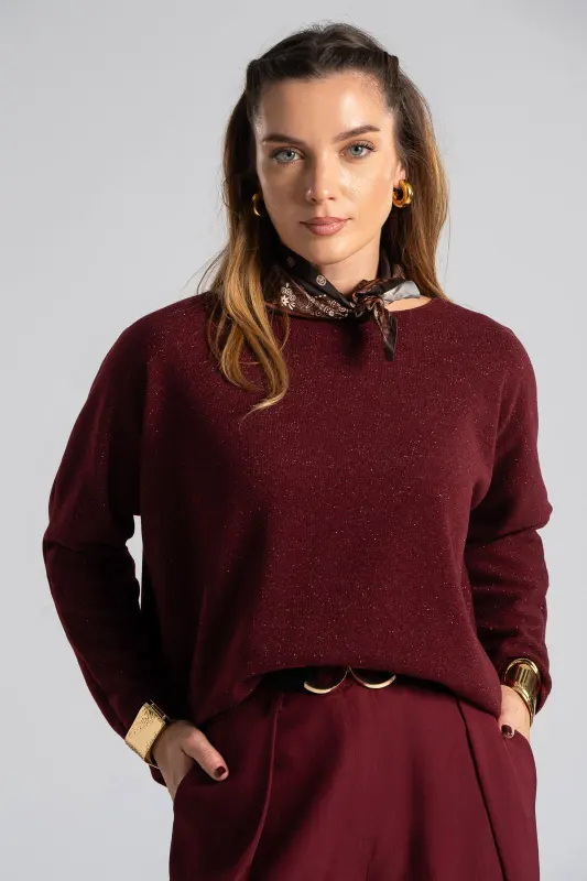 Μπλούζα Μεταλλιζέ Κλωστή Μαντήλι