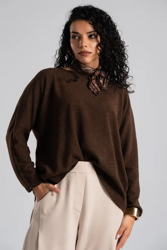 Μπλούζα Μεταλλιζέ Κλωστή Μαντήλι