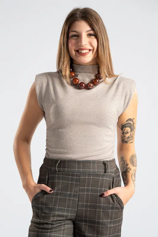 Μπλούζα Mock-Neck Αμάνικη Βάτες