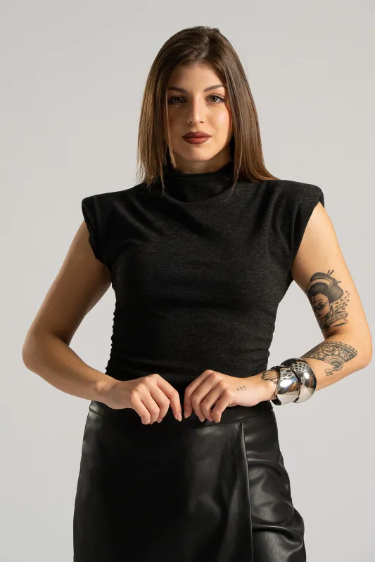 Μπλούζα Mock-Neck Αμάνικη Βάτες