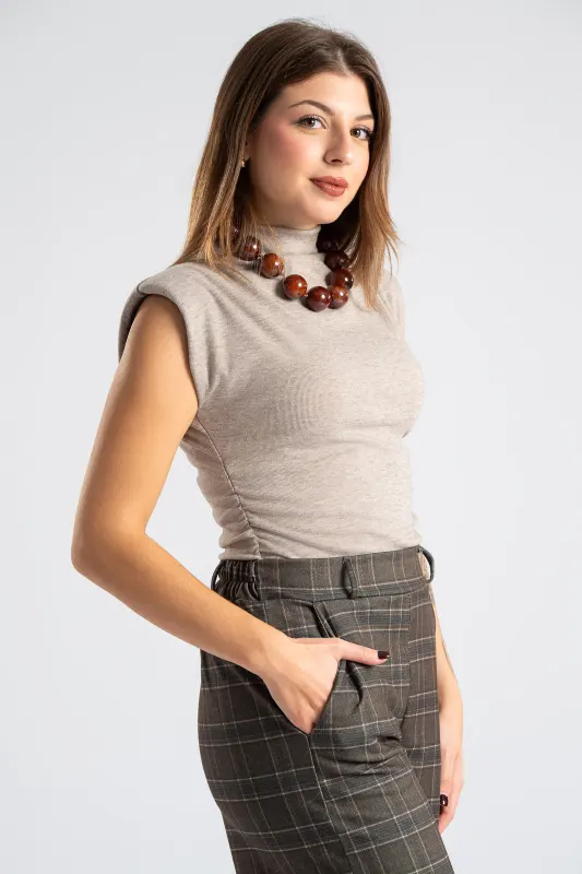 Μπλούζα Mock-Neck Αμάνικη Βάτες