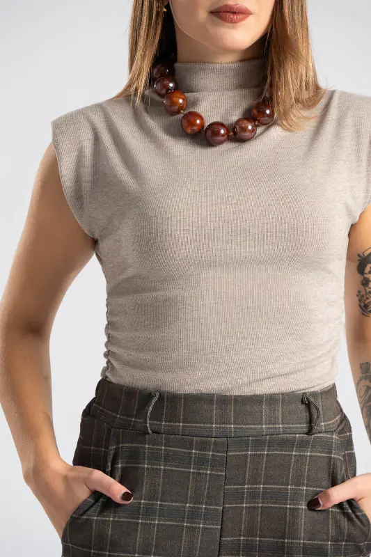 Μπλούζα Mock-Neck Αμάνικη Βάτες