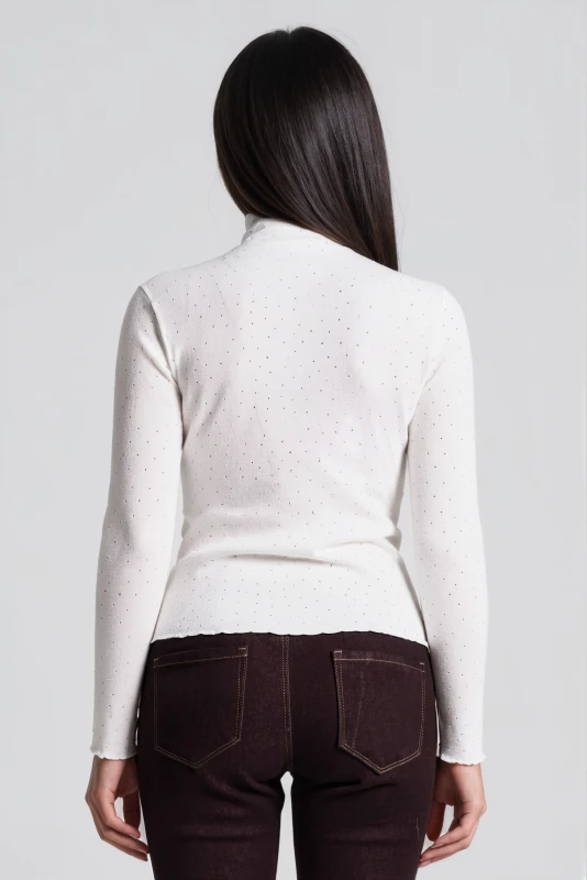 Μπλούζα Mock Neck με Στρας