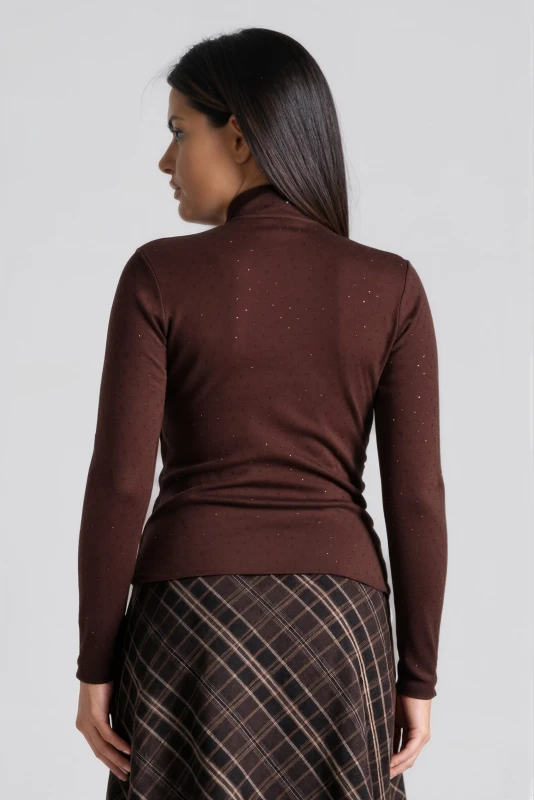 Μπλούζα Mock Neck με Στρας