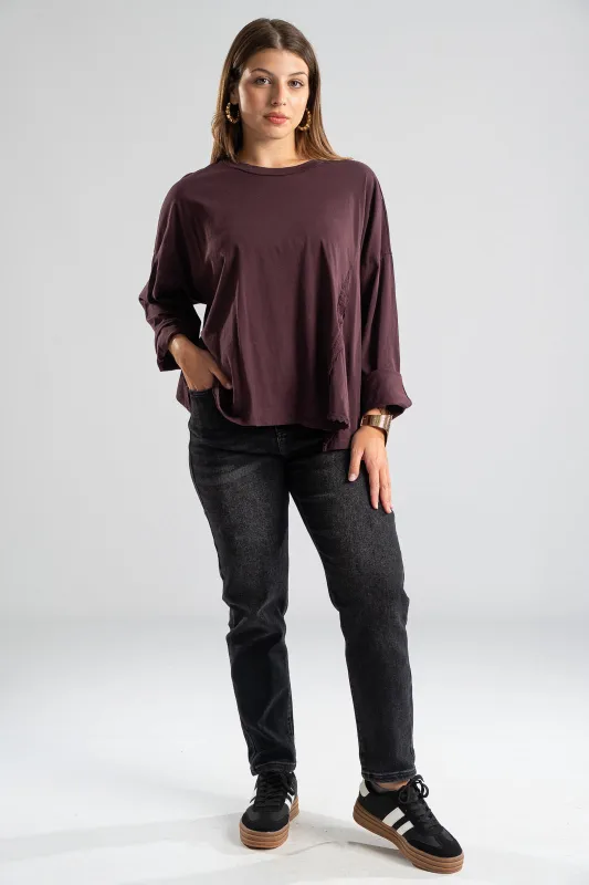 Blouse Solid Color Kippur Detail
