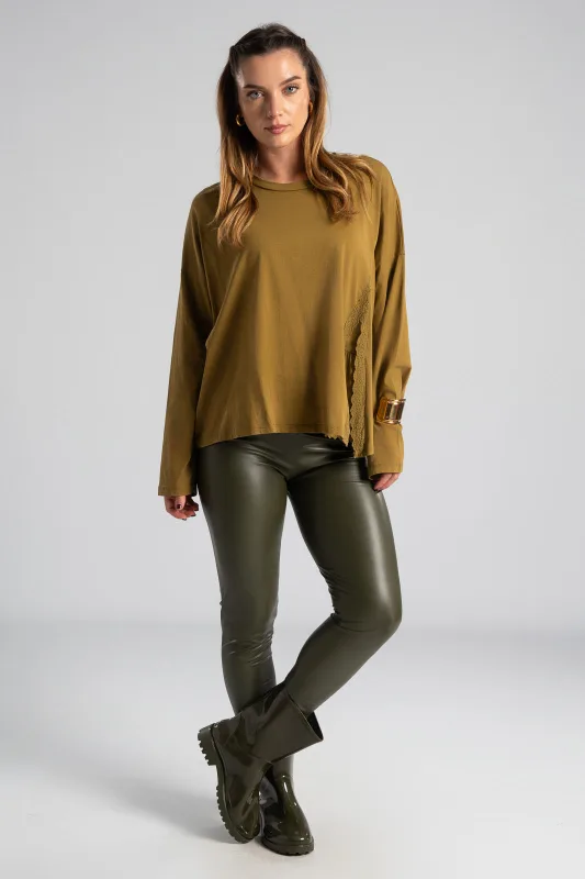 Μπλούζα Μονόχωμη Κιπούρ Λεπτομέρεια